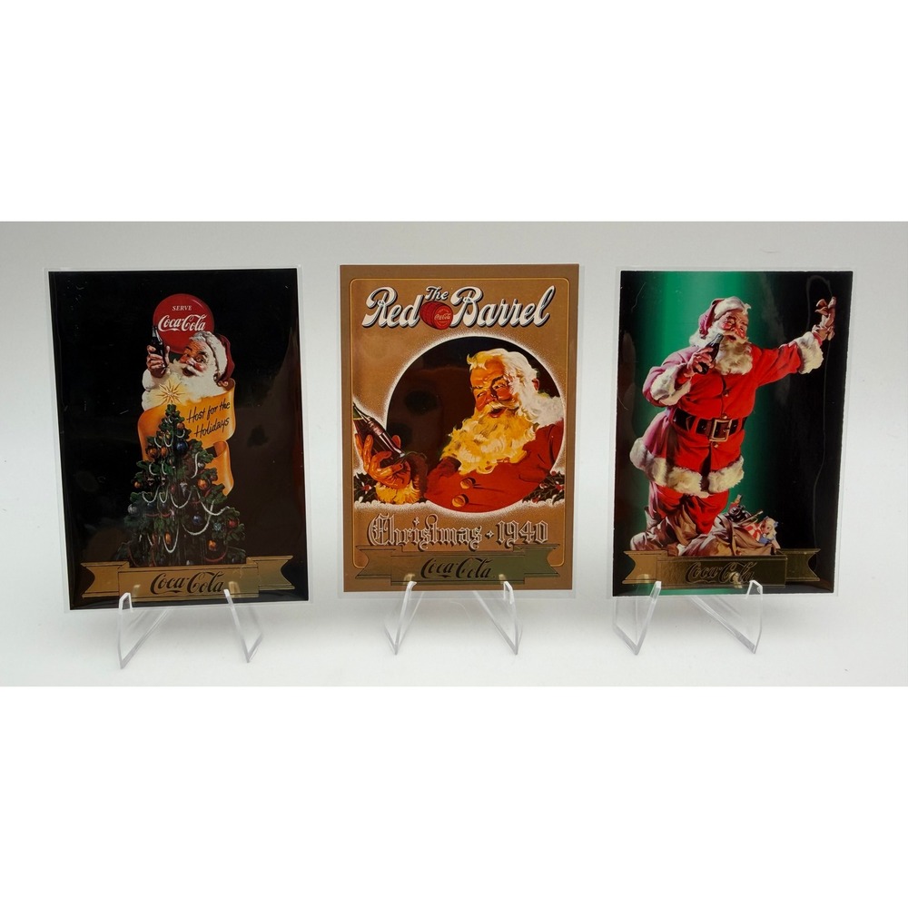 Coca-Cola Series 3 Santa Trading Cards 1940 1951 1954 Haddon Sundblom Set of 3